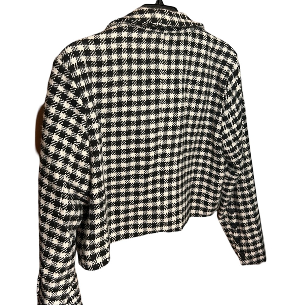White birch, black label, black and white large checked blazer. Size 1x - Picture 2 of 8